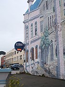 Trampantojo anamórfico en una calle de Wellington.