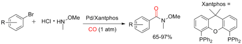 Aminocarbonylation to form Weinreb–Nahm amides