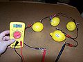 4 Lemon Circuit (How to video: <ref>http://www.youtube.com/watch?v=AY9qcDCFeVI Create a Lemon Battery