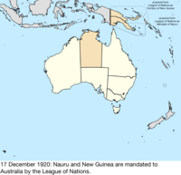 Map of the change to Australia on 17 December 1920