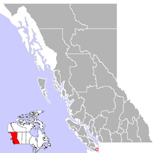 Location of Colwood in British Columbia