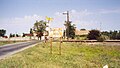 Sign on the way into the village, 2003