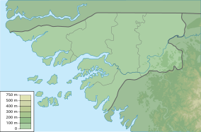 Map showing the location of Cantanhez Forests National Park