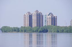 Skyline of the southern tip of Nuns' Island