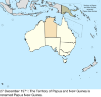 Map of the change to Australia on 27 December 1971