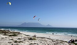 View of Table Mountain from Bloubergstrand Beach