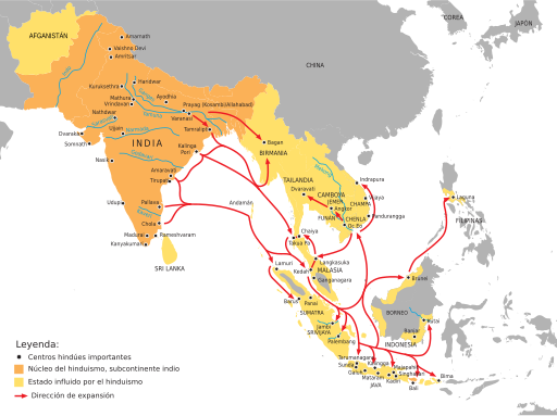 Archivo:Hinduism Expansion in Asia-es.svg