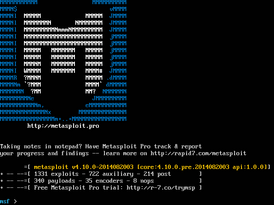 Скриншот программы Metasploit Framework