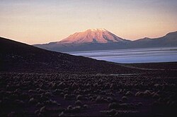 Ubinas volcano in the Ubinas District