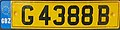 Current car registration plate from Gibraltar