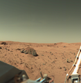 Image 54Viking 1, the first of two spacecraft sent to Mars, takes this picture of the landing site in Chryse Planitia (1978) (from 1970s)