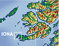 The Isle of Mull, showing the location of Iona