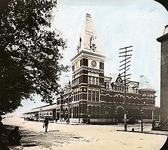 The Baltimore and Potomac Railroad Station located on the Mall in front of the Capitol where President James A. Garfield was shot