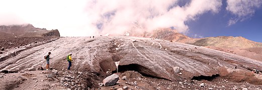 Crevasses of the Gergeti Glacier