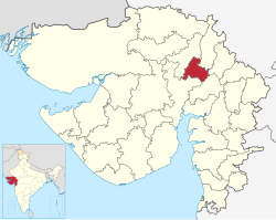 Location of district in Gujarat