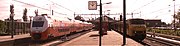 Trains on the island platform at Vlissingen.