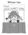 Her sock puppet show