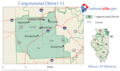 Map of the 13th Congressional district from 2003–2013