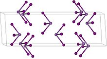 Unit cell ball and stick model of arsenic triiodide