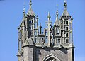 Intricate stonework at the top of St Mary’s church tower