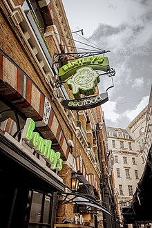 The Bentley's Oyster Bar signage