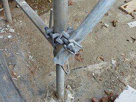 Tube and clamp scaffold detail.