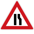 Road narrows (right side)