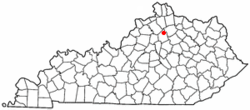 Location of Sadieville, Kentucky