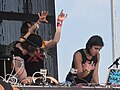 Krewella performing live in May 2012.