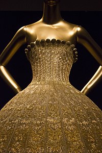 Detail on Guo Pei's silk dress