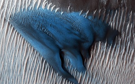 Blue dune on Mars (January 24, 2018).