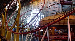 Mindbender rollercoaster and decommissioned UFO maze