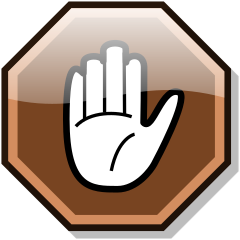 Archivo:Stop hand nuvola brown.svg