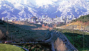 Tehran, and the view of Alborz mountains.