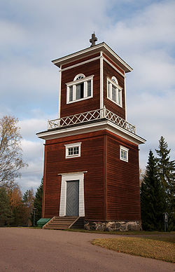 Bell tower of Ahlainen Church, designed by C. L. Engel (1832)