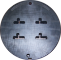 Front side of a four family die. For reference, the die is 228 mm (9 plg) in diameter.