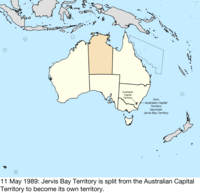 Map of the change to Australia on 11 May 1989