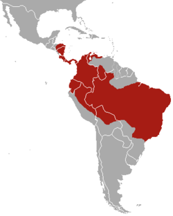 Mapa de distribución, en rojo