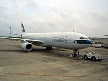 A Cathay Pacific Airbus A330-300 at Taipei Taoyuan International Airport