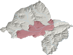 Khar Bajaur Tehsil (red) in Bajaur District