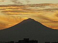 Popocatepetl at sunrise from Mexico City.