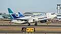 A #100Boeing737NG subtitle adorns the lower fuselage of the 100th Boeing 737 Next Generation aircraft received by the airline.