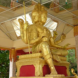 Brahma statue in Wat Phothivihan, Kelantan, Malaysia.