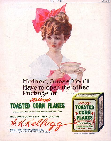 Archivo:AdvertisementKelloggsToastedCornFlakesMotherGuess1910.jpg