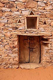 Puerta de madera de acacia