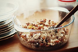 Kutia, a sweet grain pudding traditionally eaten by Orthodox Christians in Ukraine, Belarus, Russia.