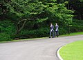 Imperial Guards on foot patrol around the Imperial Palace in Tokyo.