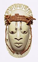 Benin ivory mask, with coral beads, representing Idia, the court of Benin, 16th century (Linden Museum, Stuttgart)