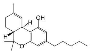 Chemical structure of tetrahydrocannabinol