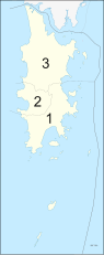 Map of Amphoe, or the three districts of Phuket